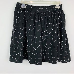 Lauren Conrad Heart Arrows Black Flowy Skirt